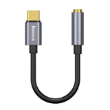 Baseus L54 USB-C to 3.5 mm Mini Jack Audio Adapter - 9 cm - Grey