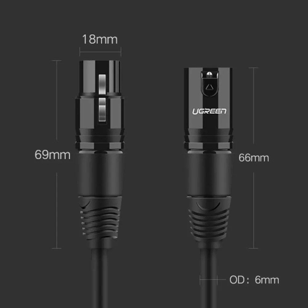 UGREEN XLR to XLR Cable - 2m - Black