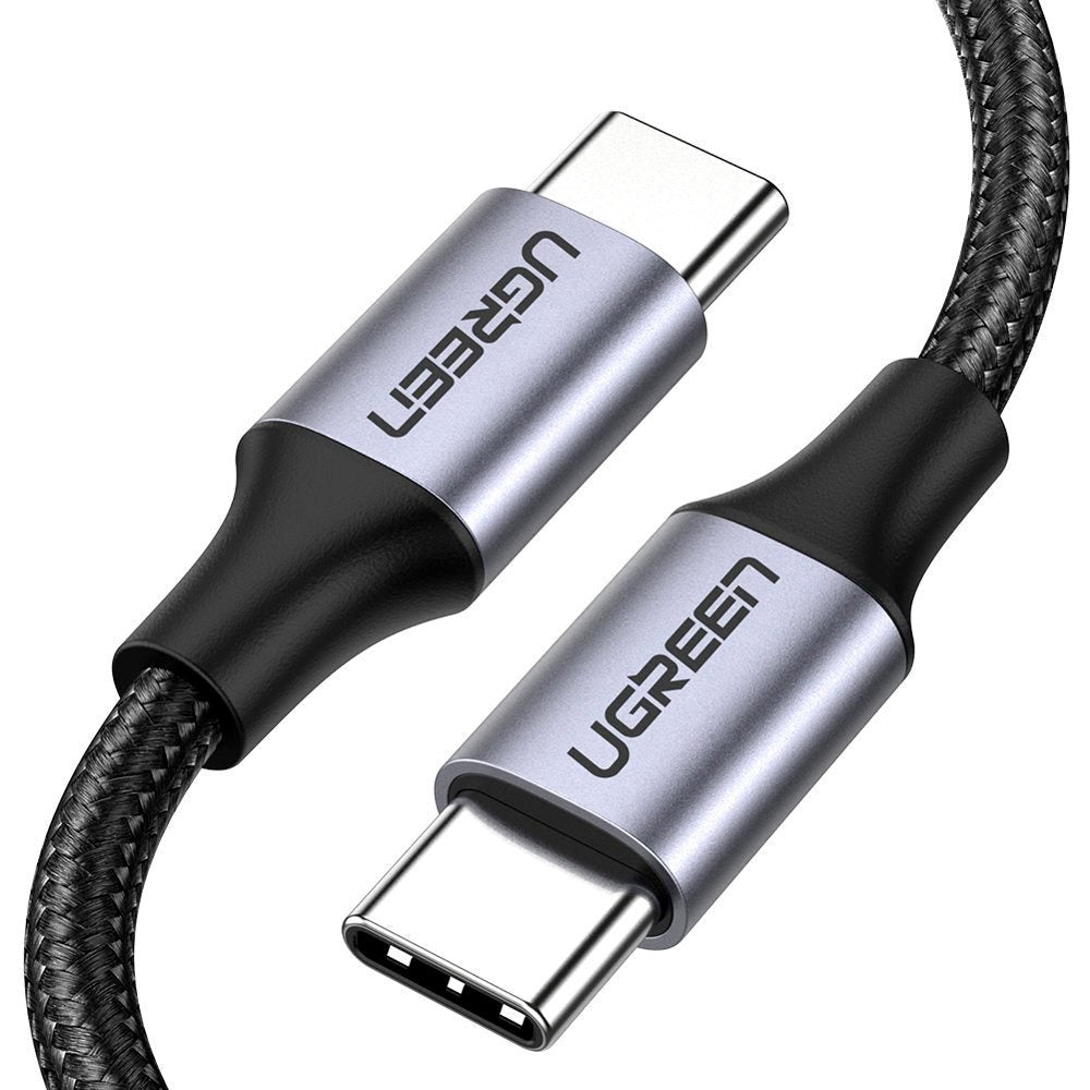 Ugreen 1m USB-C to USB-C Braided Nylon Cable 60W - Black / Grey