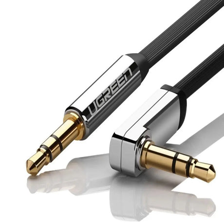 UGREEN Angled 3.5mm Mini Jack Audio Cable - 1m - Black / Silver