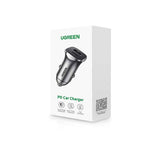 Ugreen Car Charger 30W PD w. USB-C & USB-A - Grey