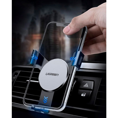 UGREEN Gravity Holder - Mobile Holder for Ventilation System in Car - Mobile: 60 - 85mm - Silver / Black