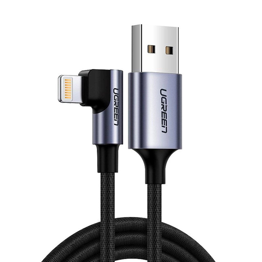 Ugreen US299 Angled USB-A to Lightning Cable - 1m - Black