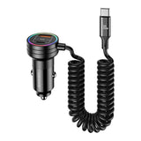 Usams Car Charger 60W with USB-C, USB-A & USB-C Cable - Black