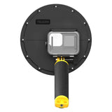 TELESIN Waterproof Dome Case with Handle for GoPro Hero 9 / 10 / 11 / 12 / 13 - Transparent / Black