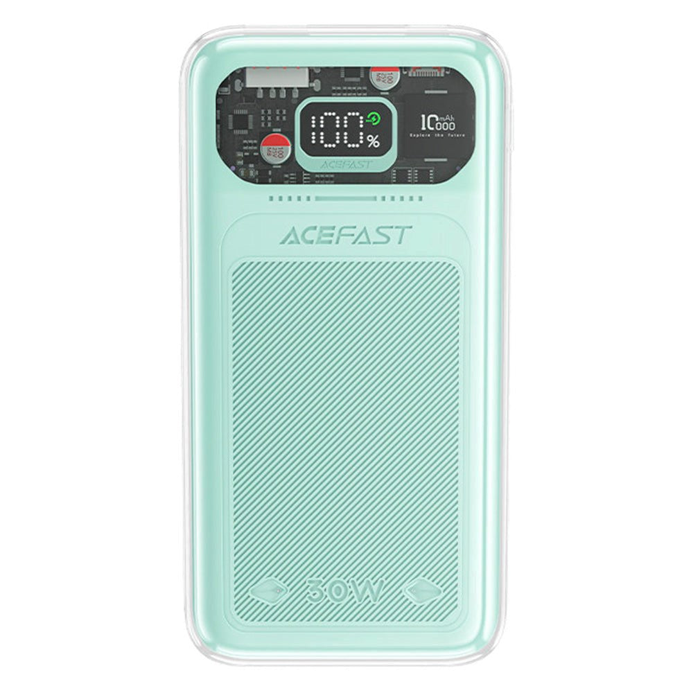 Acefast Sparkling Series Powerbank with USB-A & USB-C 30W - 10,000 mAh - Green