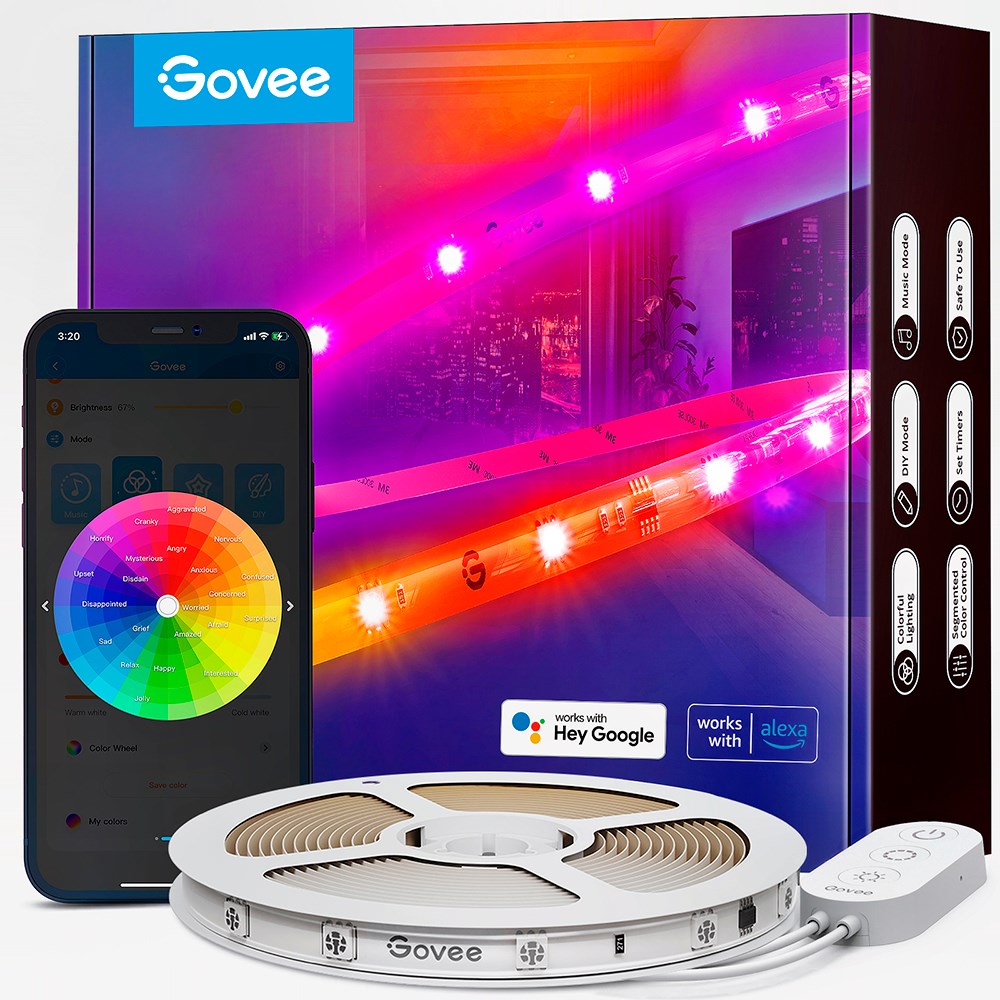 Govee RGBIC 5m LED Silicone Lightstrip - White