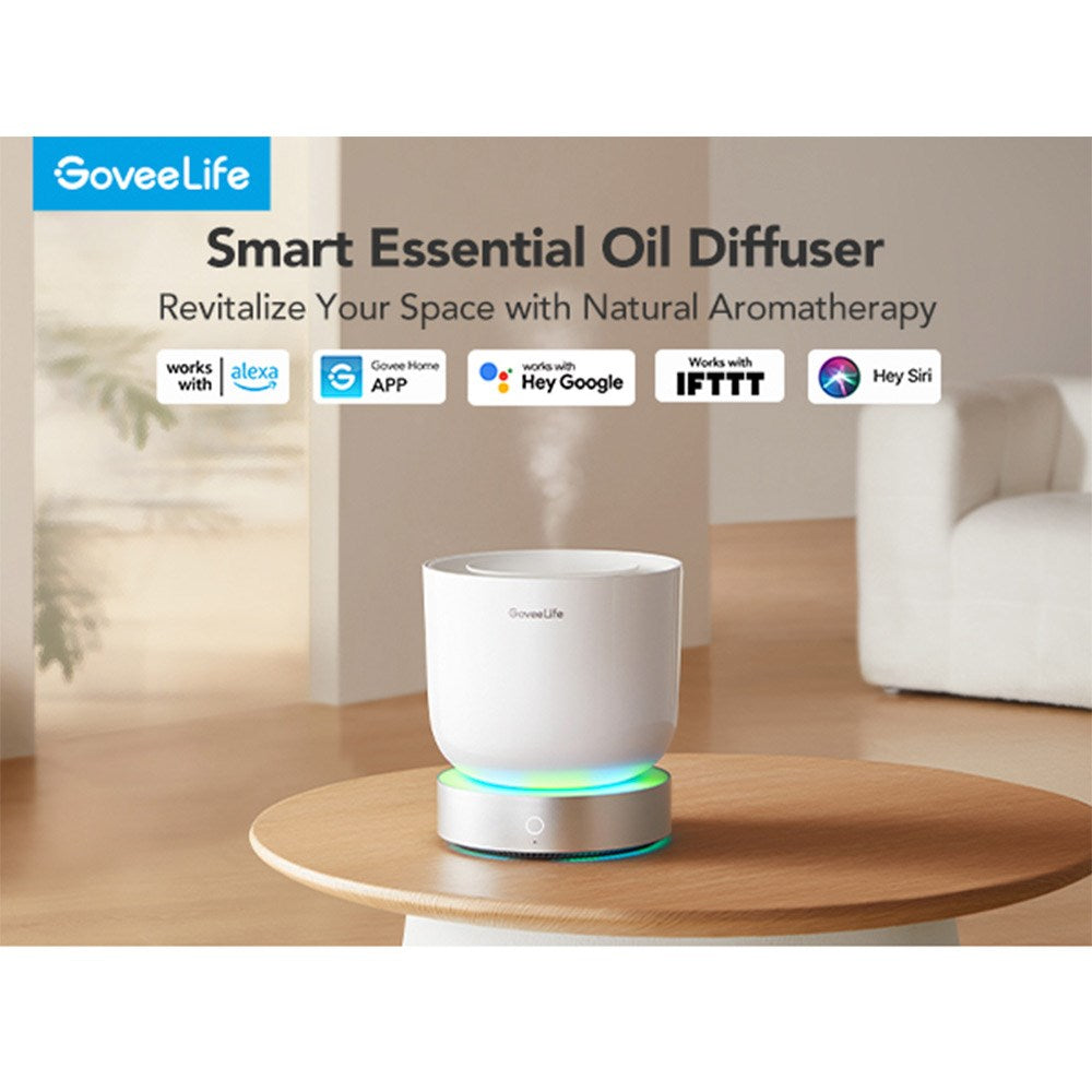 Goveelife Smart Aroma Diffuser - RGBIC & White Noise - White