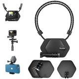 TELESIN Hidden Magnetic Holder for Action Camera - incl. Reusable Sticker - Black