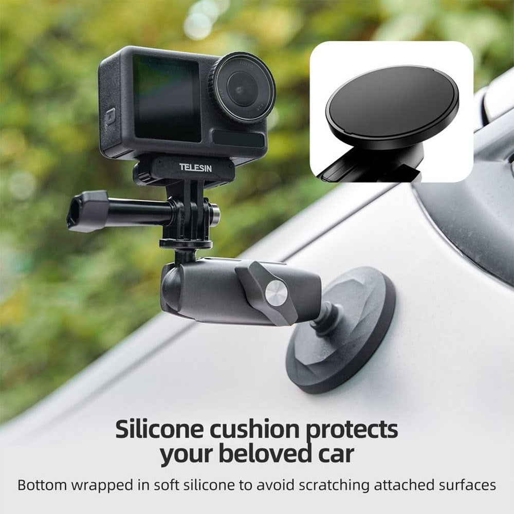 TELESIN Magnetic & Rotatable Mount for Action Camera - Black