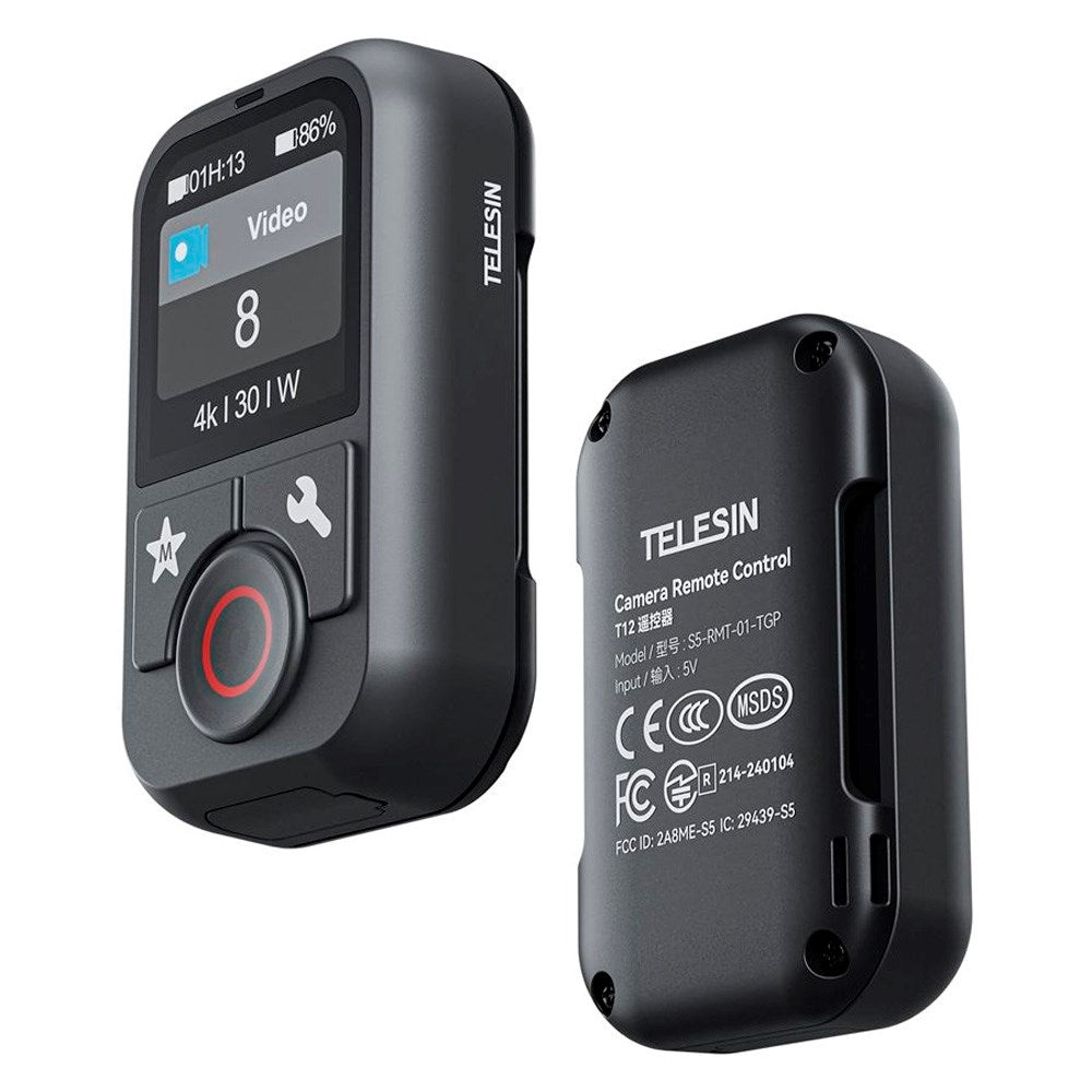 TELESIN Remote Control for GoPro Hero 8 / 9 / 10 / 11 / 12 / 13 / MAX with Wrist Strap - Black