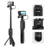 TELESIN 3-in-1 PowerBank Selfie Stick for GoPro Hero 9 / 10 / 11 / 12 / 13 / MAX - 5000 mAh - Black