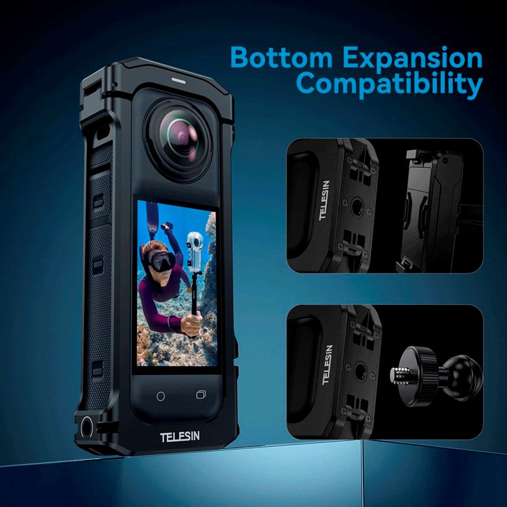 TELESIN Metal Cage for Insta360 X4 - Black