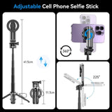XO SS22 Multifunctional Selfie Stick with Built-in Tripod & Button Shutter - MagSafe Compatible - Black