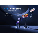 XO SS22 Multifunctional Selfie Stick with Built-in Tripod & Button Shutter - MagSafe Compatible - Black