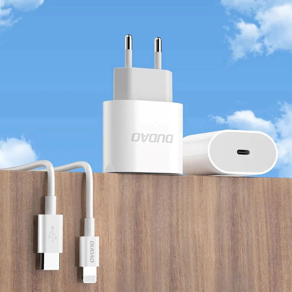 Dudao 20W PD Wall Charger USB-C incl. Cable - White