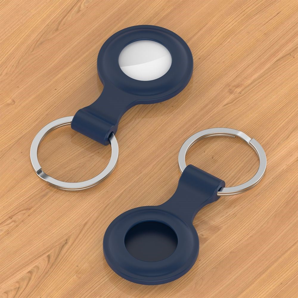 Tech-Protect Icon AirTag Silicone Case w. Keychain - Navy Blue