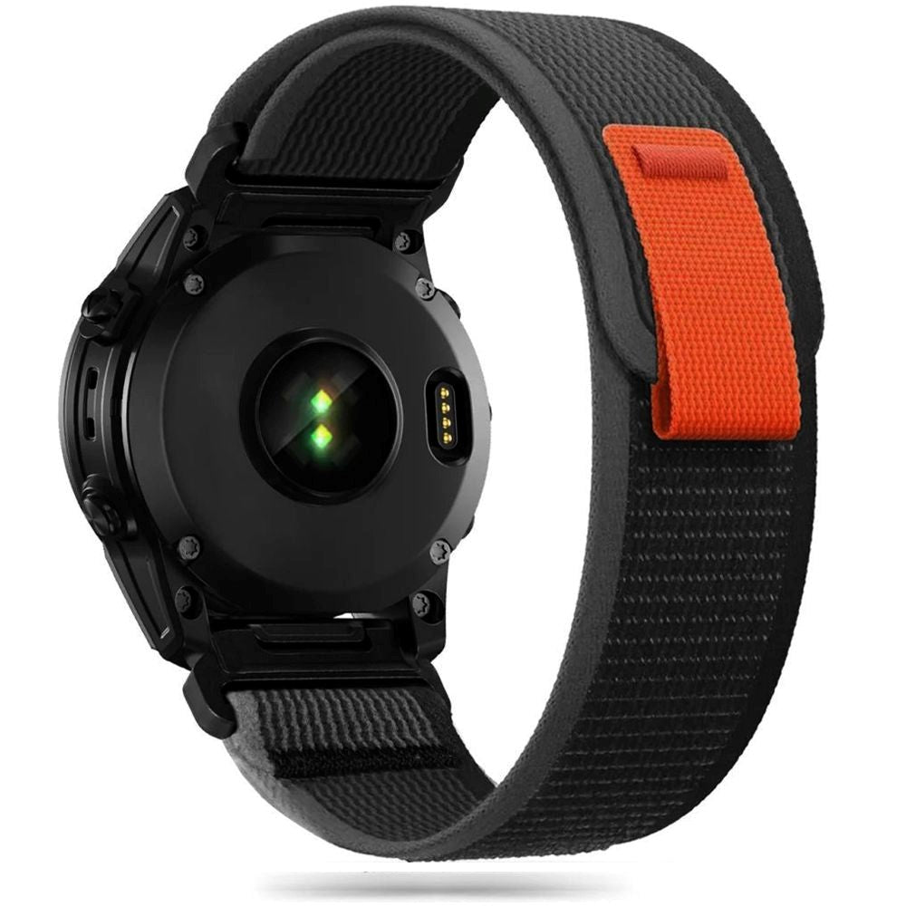 Universal Garmin 22mm QuickFit Tech-Protect Nylon Pro Strap - Black / Orange