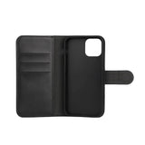 iPhone 12 / 12 Pro Classic Wallet Flip Case with Stand Function - Black