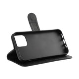 iPhone 12 / 12 Pro Classic Wallet Flip Case with Stand Function - Black