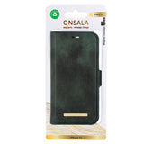 iPhone 15 GEAR ONSALA Fashion Collection Wallet Case w. Magnet - MagSafe Compatible - Dark Green