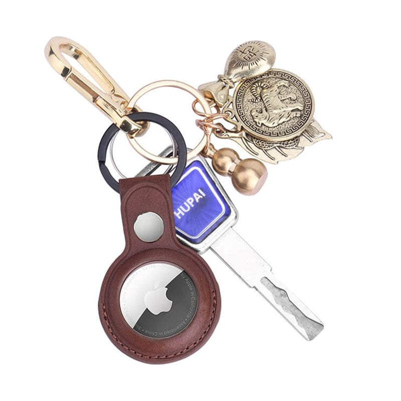 GEAR ONSALA AirTag Leatherette Holder w. Key Ring - Brown