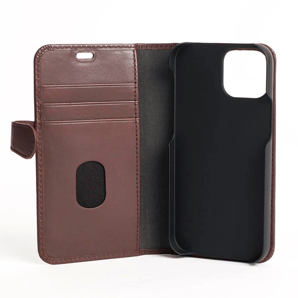 iPhone 13 Mini GEAR Buffalo 2-in-1 Wallet Genuine Leather Magnet Wallet Case - Brown