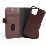 iPhone 13 Mini GEAR Buffalo 2-in-1 Wallet Genuine Leather Magnet Wallet Case - Brown