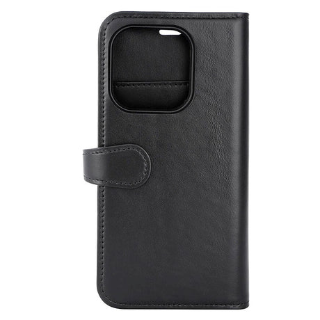 iPhone 15 Pro GEAR Buffalo 2-in-1 Wallet Genuine Leather Magnet Flip Case with Wallet - Black