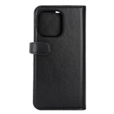 iPhone 15 Pro Max GEAR Buffalo 2-in-1 Wallet Genuine Leather Magnet Flip Case with Wallet - Black