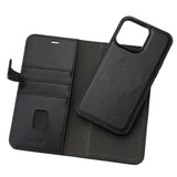 iPhone 15 Pro Max GEAR Buffalo 2-in-1 Wallet Genuine Leather Magnet Flip Case with Wallet - Black