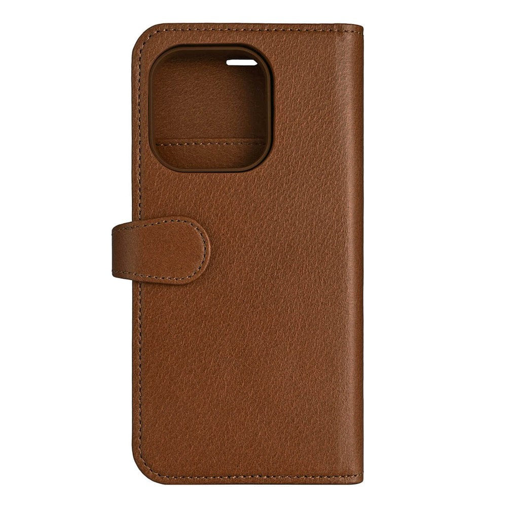 iPhone 16 Pro GEAR Buffalo 2-in-1 Wallet Genuine Leather Magnet Flip Case with Wallet - MagSafe Compatible - Brown