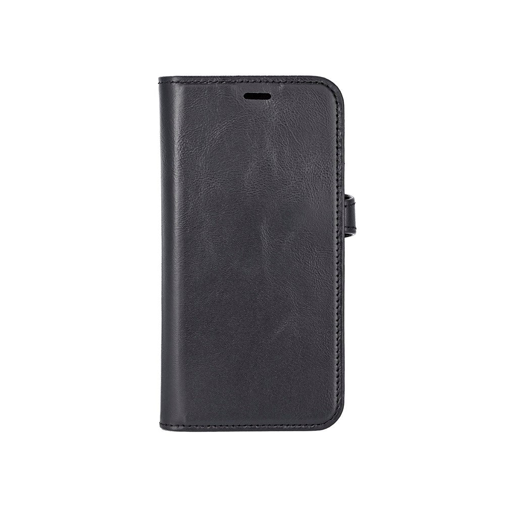 iPhone 16e GEAR BUFFALO 2-in-1 Genuine Leather Flip Case - Black