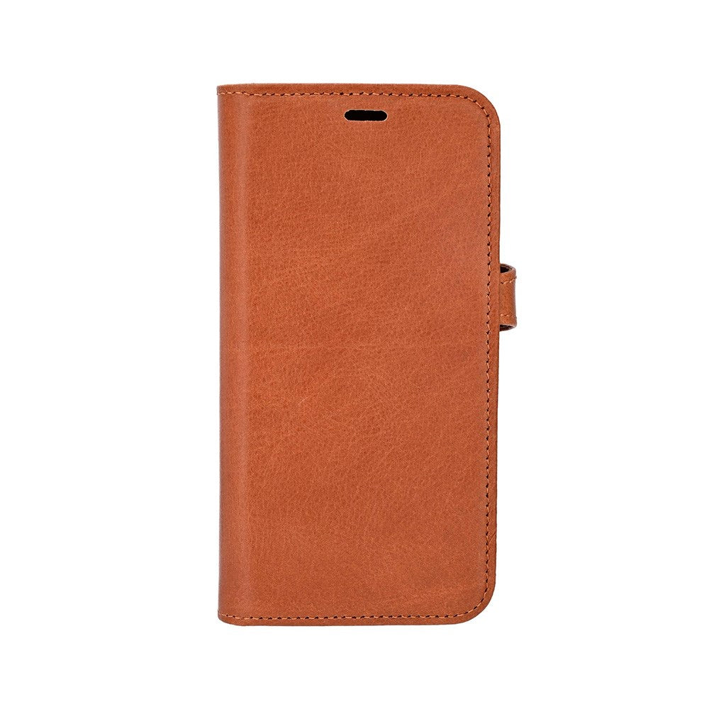 iPhone 16e GEAR BUFFALO 2-in-1 Genuine Leather Flip Case - Brown