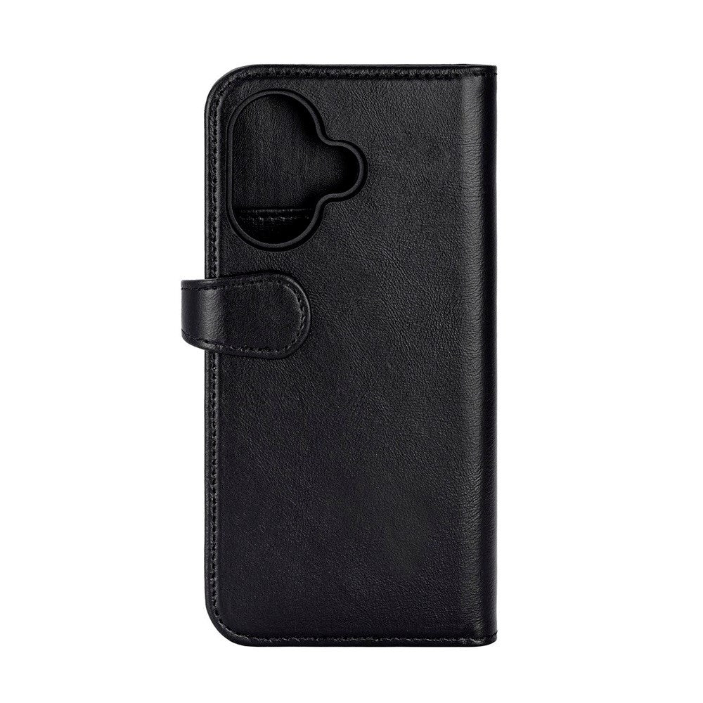 iPhone 17 Buffalo 2-in-1 Genuine Leather Flip Case - Black