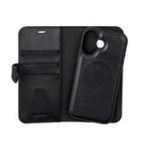 iPhone 17 Buffalo 2-in-1 Genuine Leather Flip Case - Black