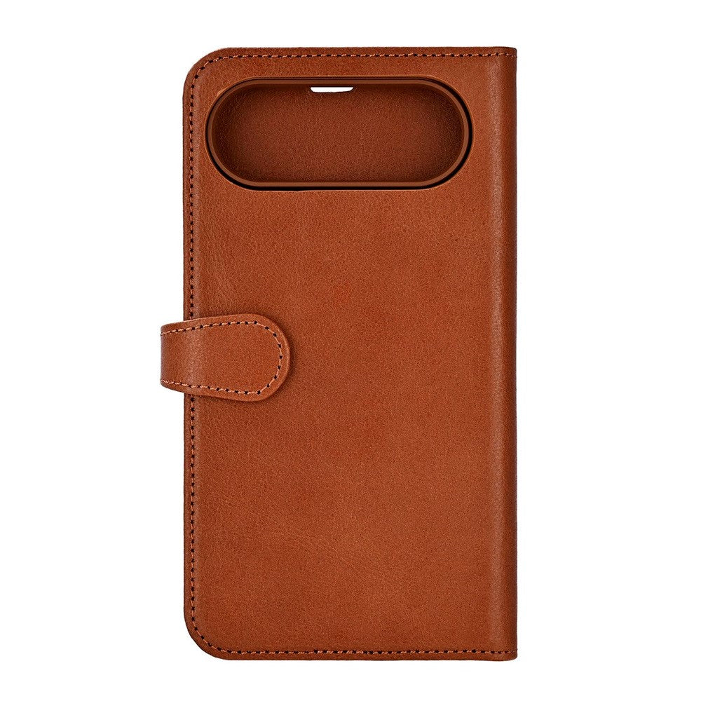 iPhone Air Buffalo 2-in-1 Genuine Leather Flip Case - Brown