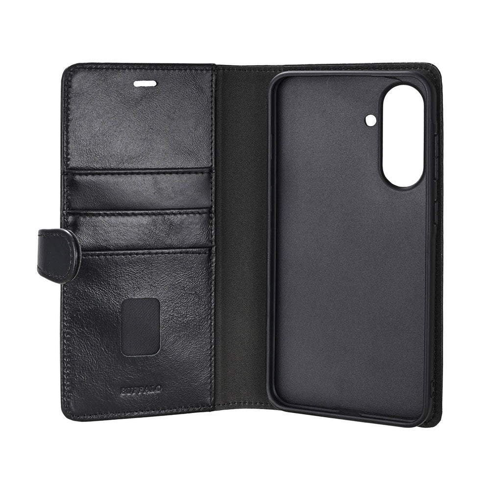 Samsung Galaxy A37 Buffalo 2-in-1 Genuine Leather Flip Case - Black