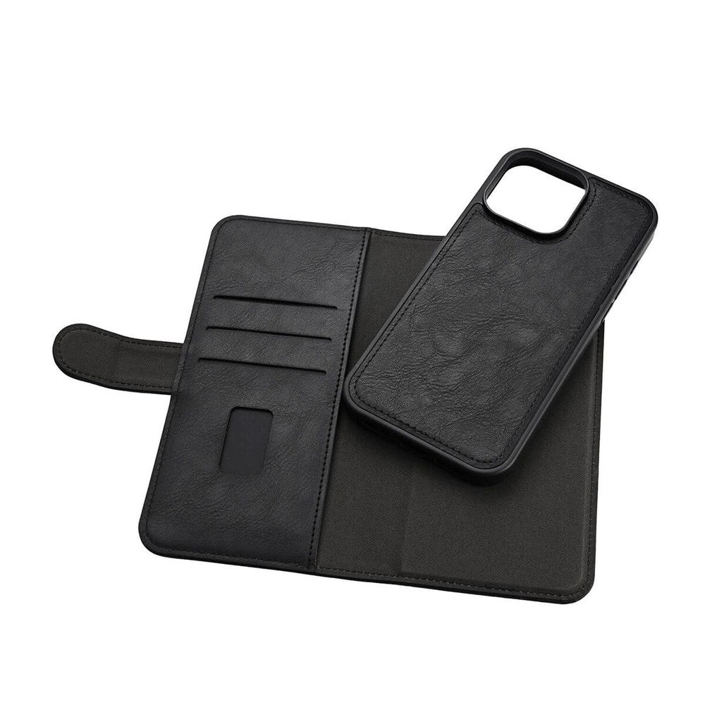 iPhone 16 Pro Max GEAR Leather Case 2-in-1 m. Wallet 3 Cards - MagSafe Compatible - Black