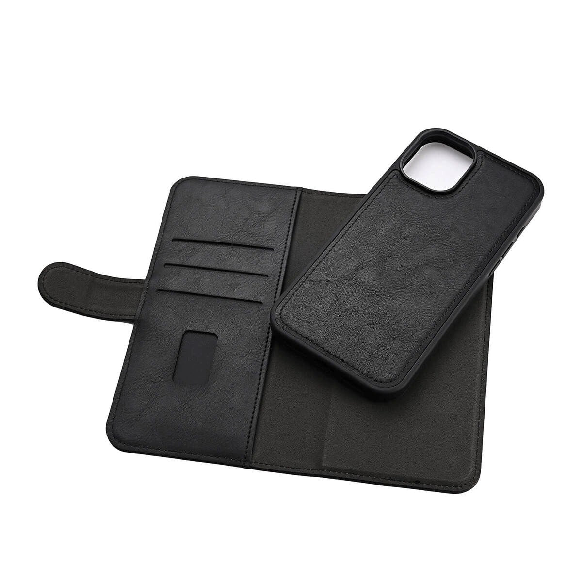 iPhone 16 Plus GEAR Leather Case 2-in-1 m. Wallet 3 Cards - MagSafe Compatible - Black