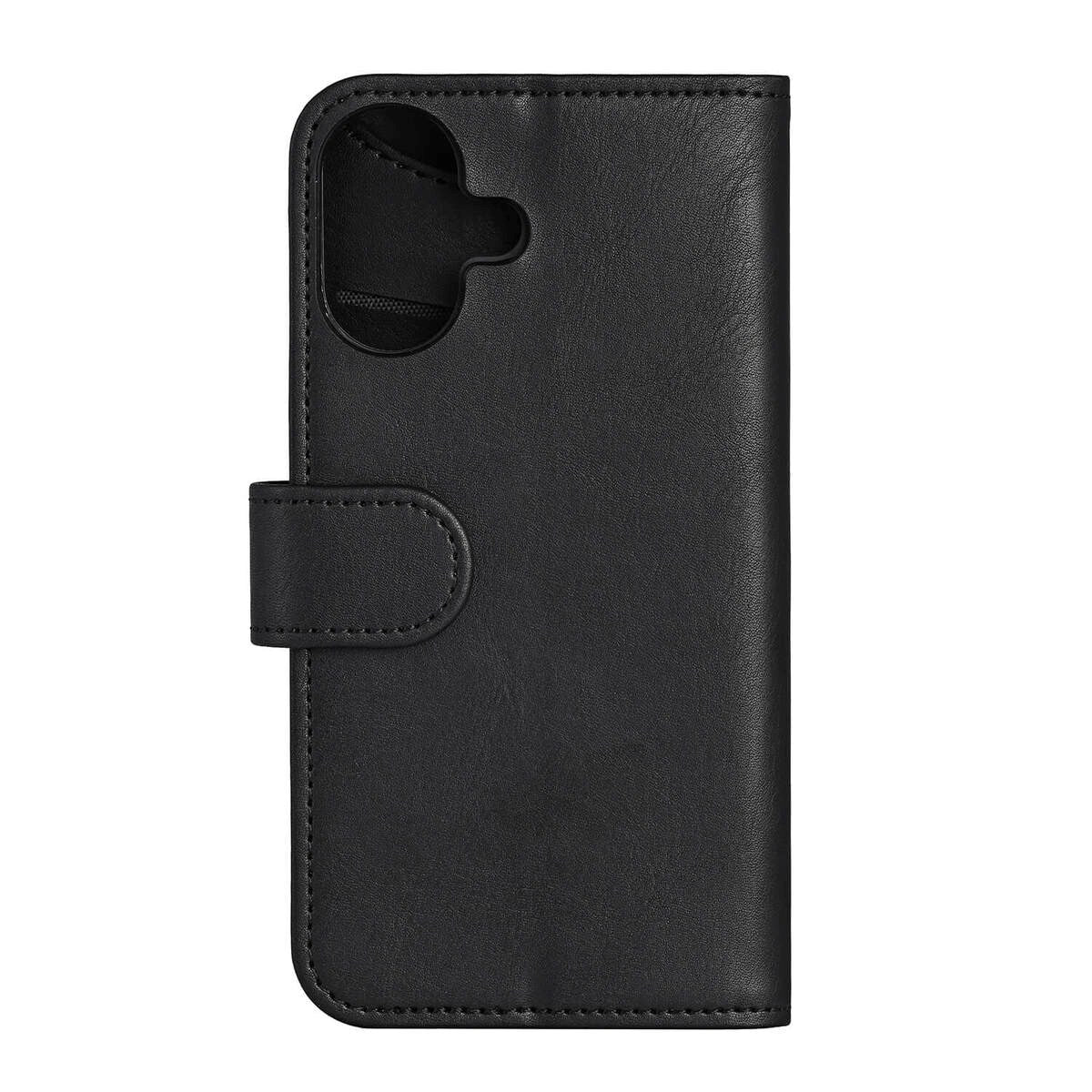 iPhone 16 Plus GEAR Wallet - Leather Case w. Wallet for 3 Cards - MagSafe Compatible - Black