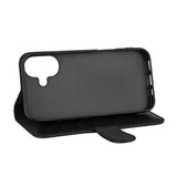 iPhone 16 Plus GEAR Wallet - Leather Case w. Wallet for 3 Cards - MagSafe Compatible - Black