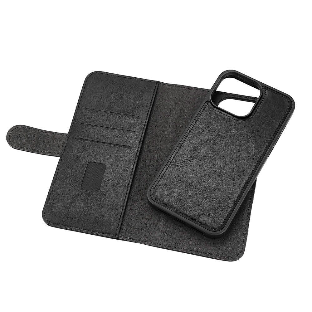 iPhone 15 Pro Max GEAR Leather Case 2-in-1 m. Wallet 3 Cards - Black