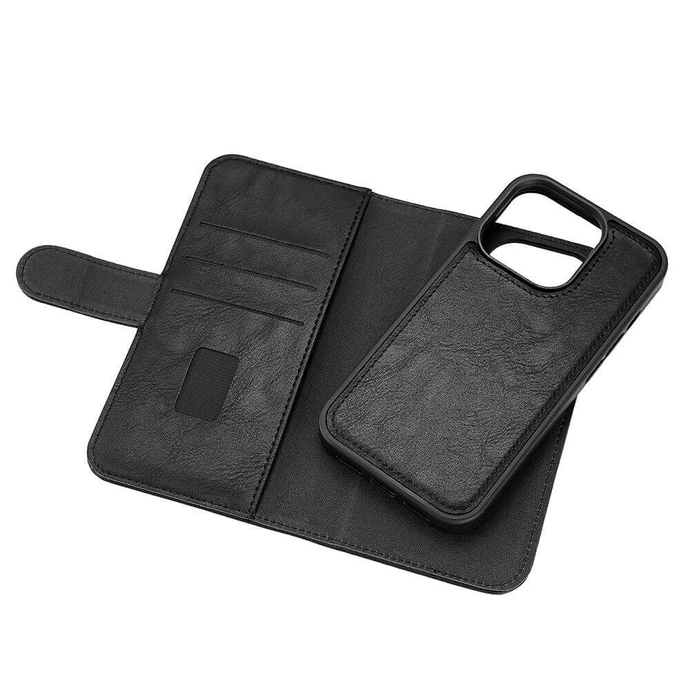 iPhone 15 Pro GEAR Leather Case 2-in-1 m. Wallet 3 Cards - Black