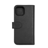 iPhone 15 GEAR Leather Case 2-in-1 m. Wallet 3 Cards - Black