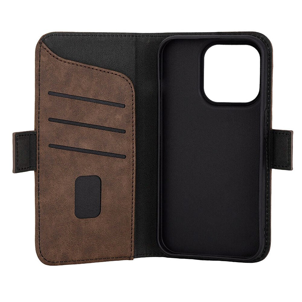 GEAR iPhone 15 Pro Leather Wallet Case - MagSafe Compatible - Brown