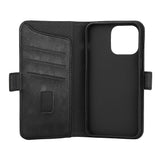 iPhone 15 Pro Max GEAR Wallet - Leather Case w. Wallet for 3 Cards - Black