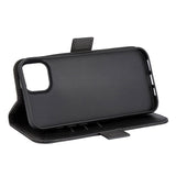 GEAR iPhone 15 Plus Leather Wallet Case - MagSafe Compatible - Black