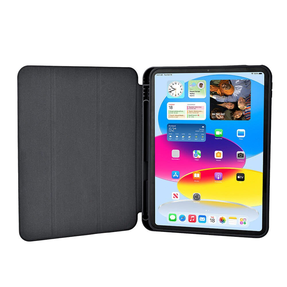 iPad 10.9" (2022) GEAR Pencilpocket Leather Flip Case - Black