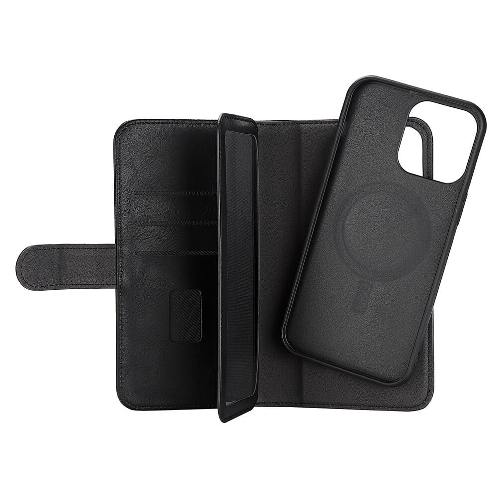 iPhone 14 Pro Max GEAR Wallet - Leather Flip 2-in-1 Case with Wallet - Black